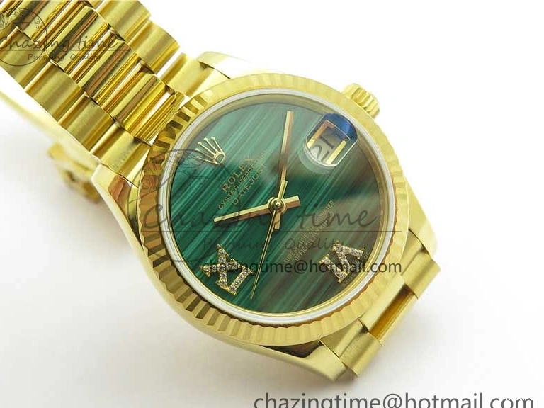 Bracelet Dial EWF 31mm ETA2688 Best Green YG Daydate Edition Malachite YG President on 278288 0430